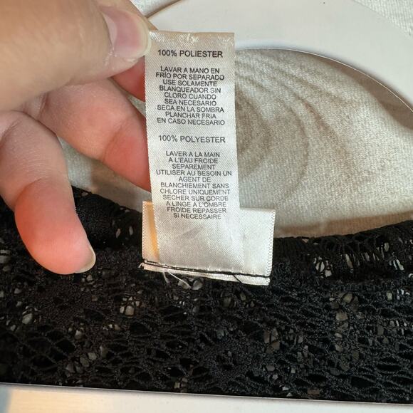 Dotti Black Long Sleeve Swimsuit Coverup Dress Size Medium - Picture 4 of 5